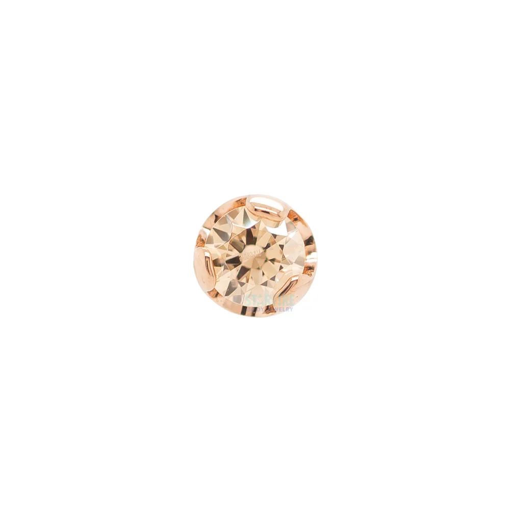 Prong-Set Nostril Screw in Gold with Brilliant-Cut Gem - Image 9