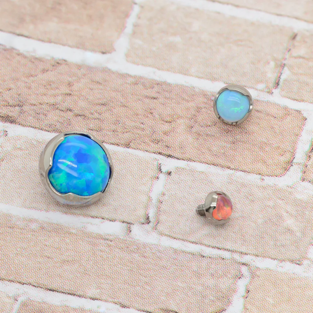 Prong-Set Opal Cabochon Threaded End - Image 2
