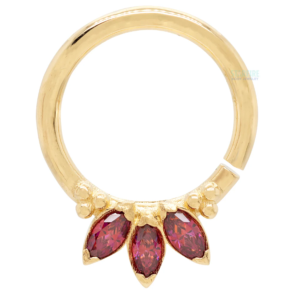 "Sedona 1" Seam Ring in Yellow Gold with Marquise-Cut Brilliant Gems