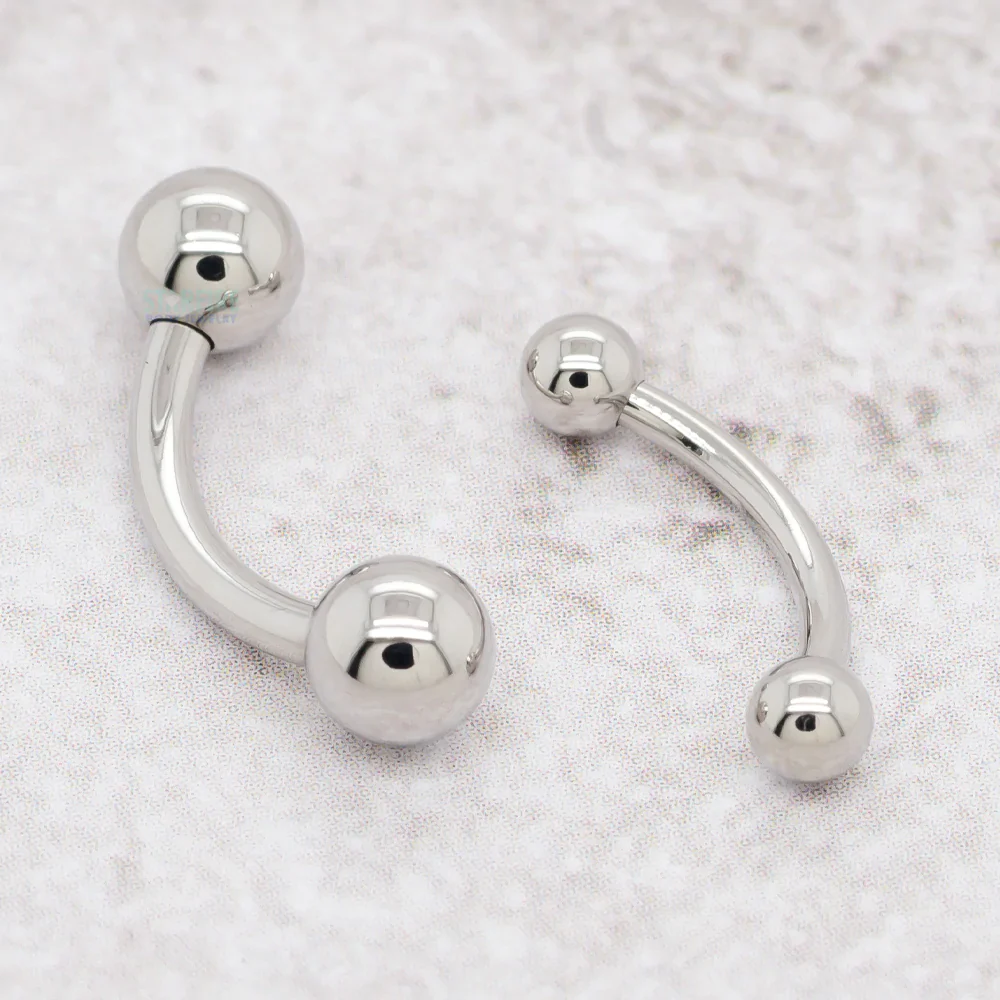 Stainless Steel Curved Barbell - 6 ga. - Image 2