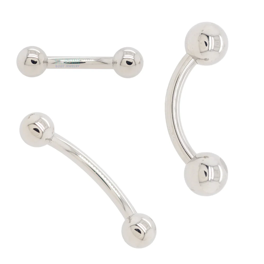 Stainless Steel Curved Barbell - 8 ga.