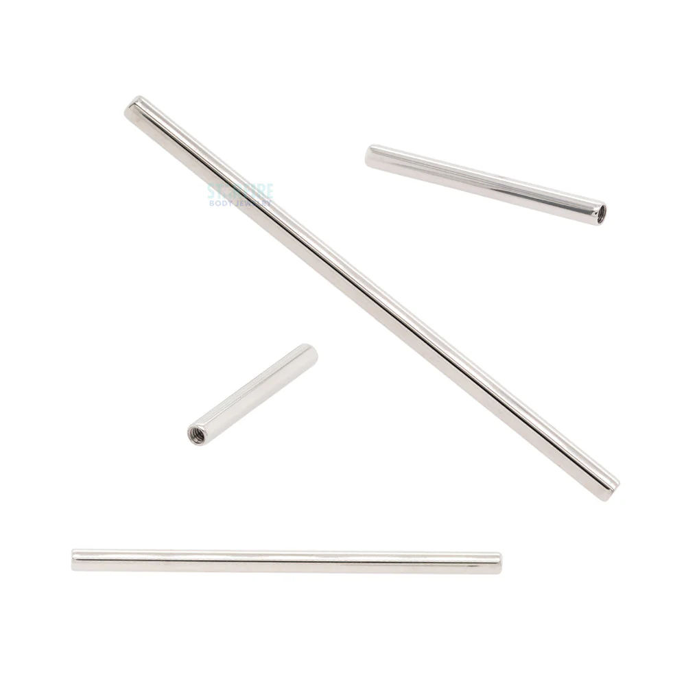 Stainless Steel Threaded Straight Barbell Shaft - 2 ga.