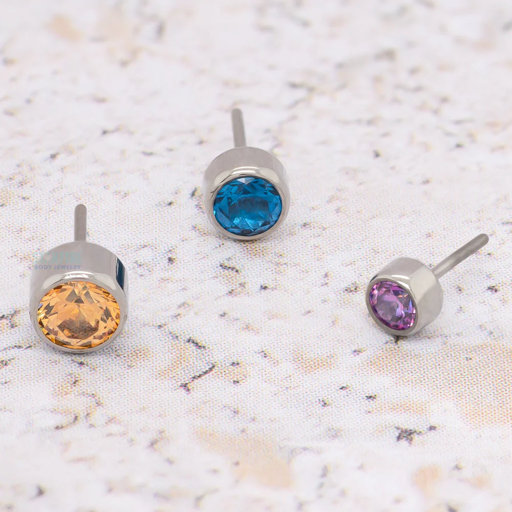 threadless: Bezel-Set Brilliant-Cut Gem End - Image 2