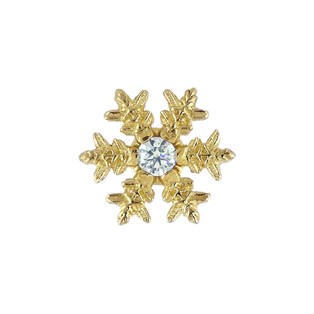 threadless: "Gemmed Flurry" End in Gold with Brilliant-Cut Gem - Image 5