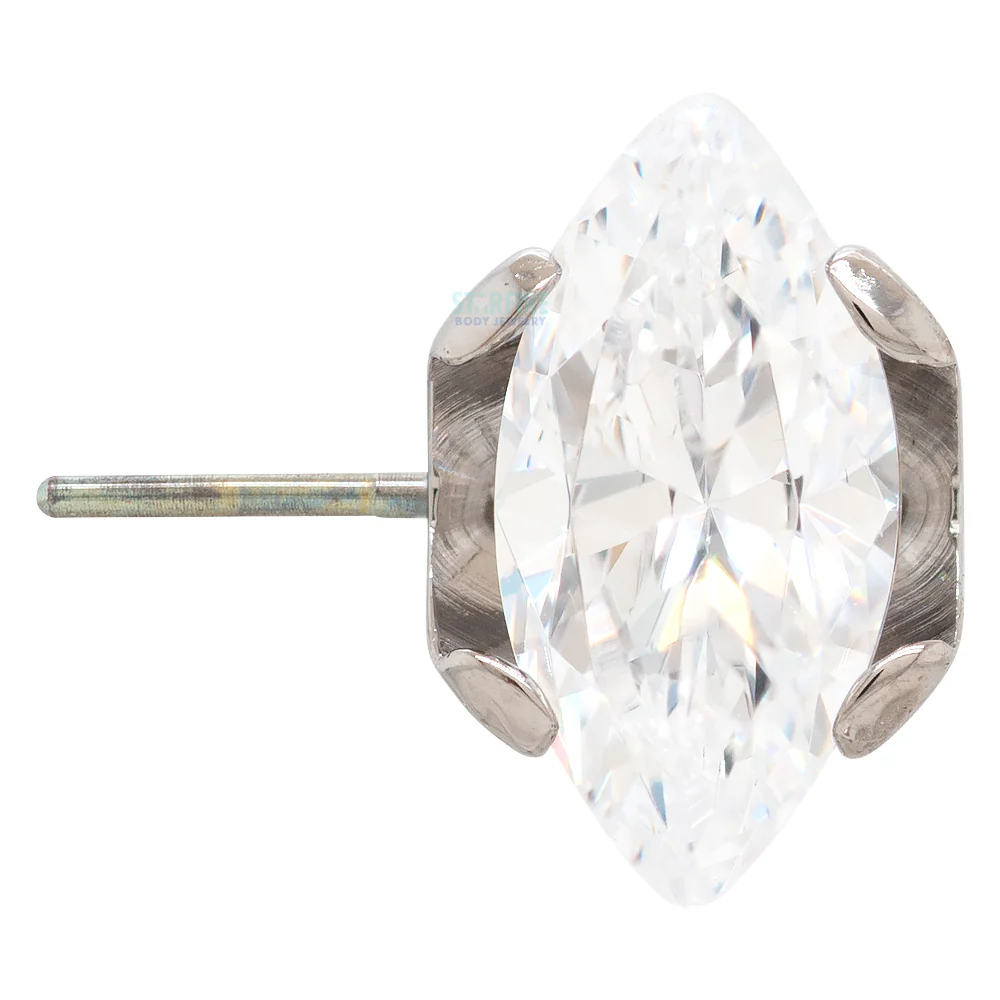 threadless: Marquise-Cut Brilliant-Cut Gems Side-Set End - Image 2