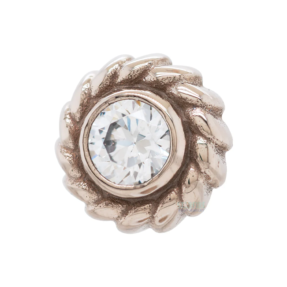 threadless: "Nusura" End in White Gold with Brilliant-Cut Gem - Image 2