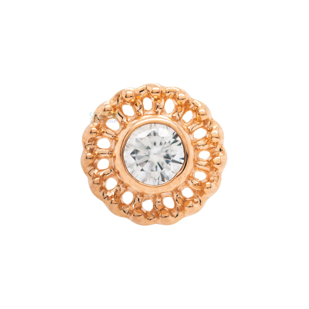 threadless: "Virtue" End in Gold with 2mm Brilliant-Cut Gem - Image 7