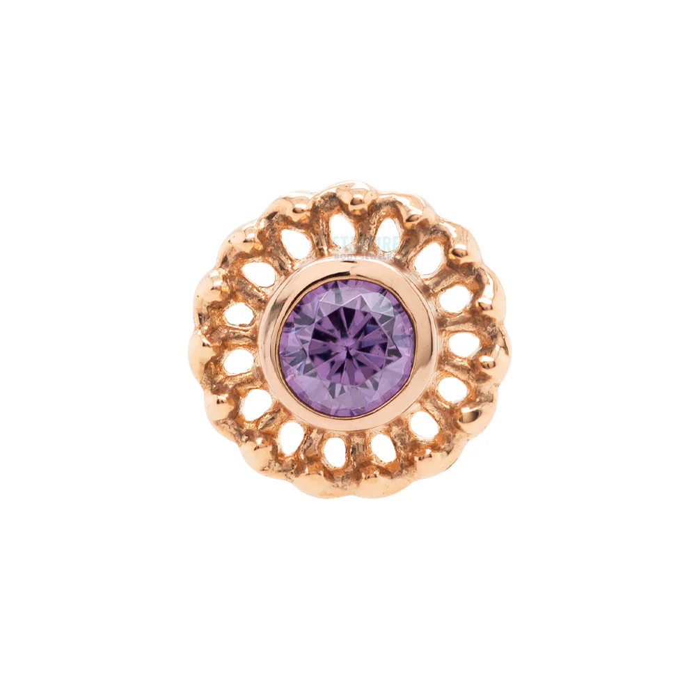 threadless: "Virtue" End in Gold with 2mm Brilliant-Cut Gem - Image 8