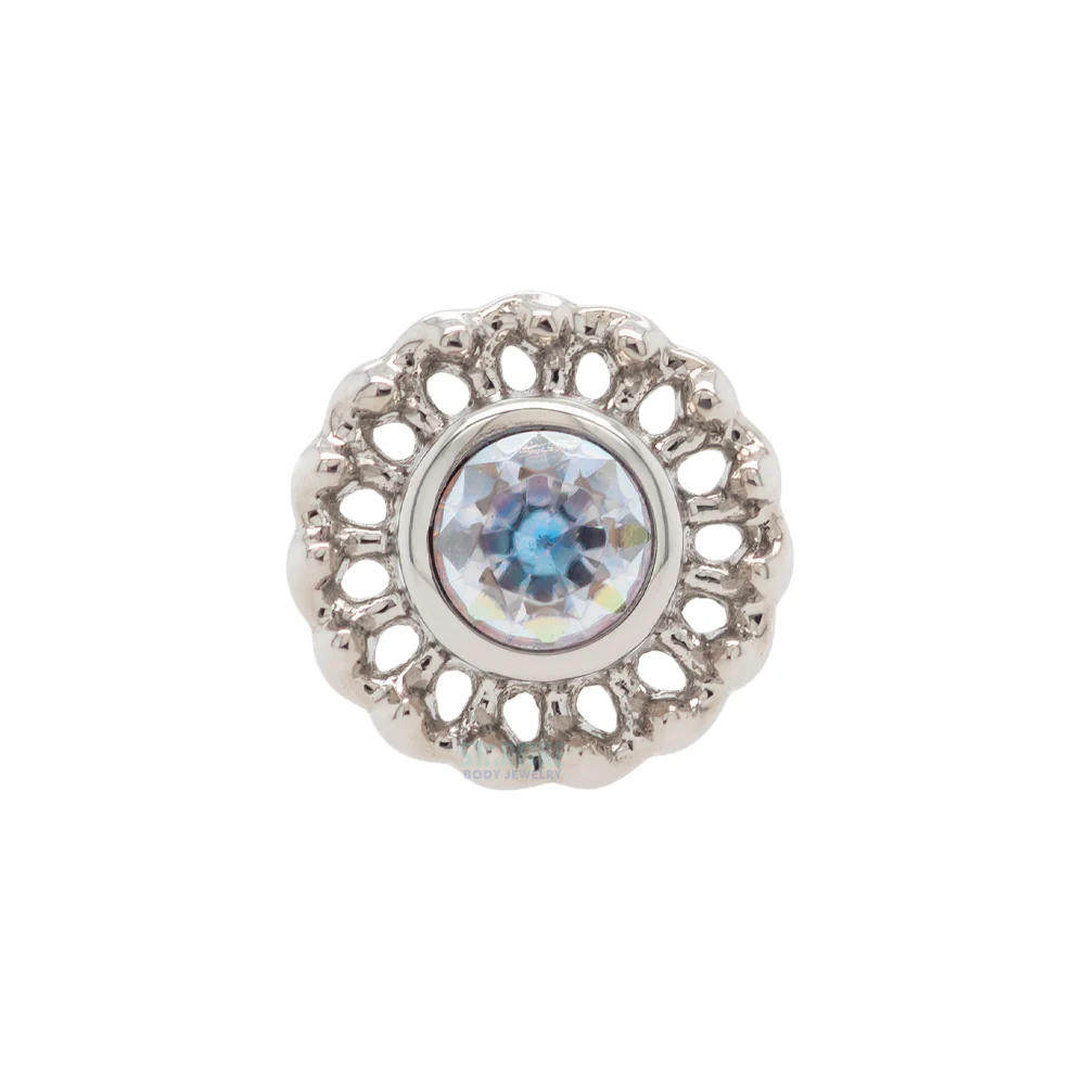 threadless: "Virtue" End in Gold with 2mm Brilliant-Cut Gem - Image 9