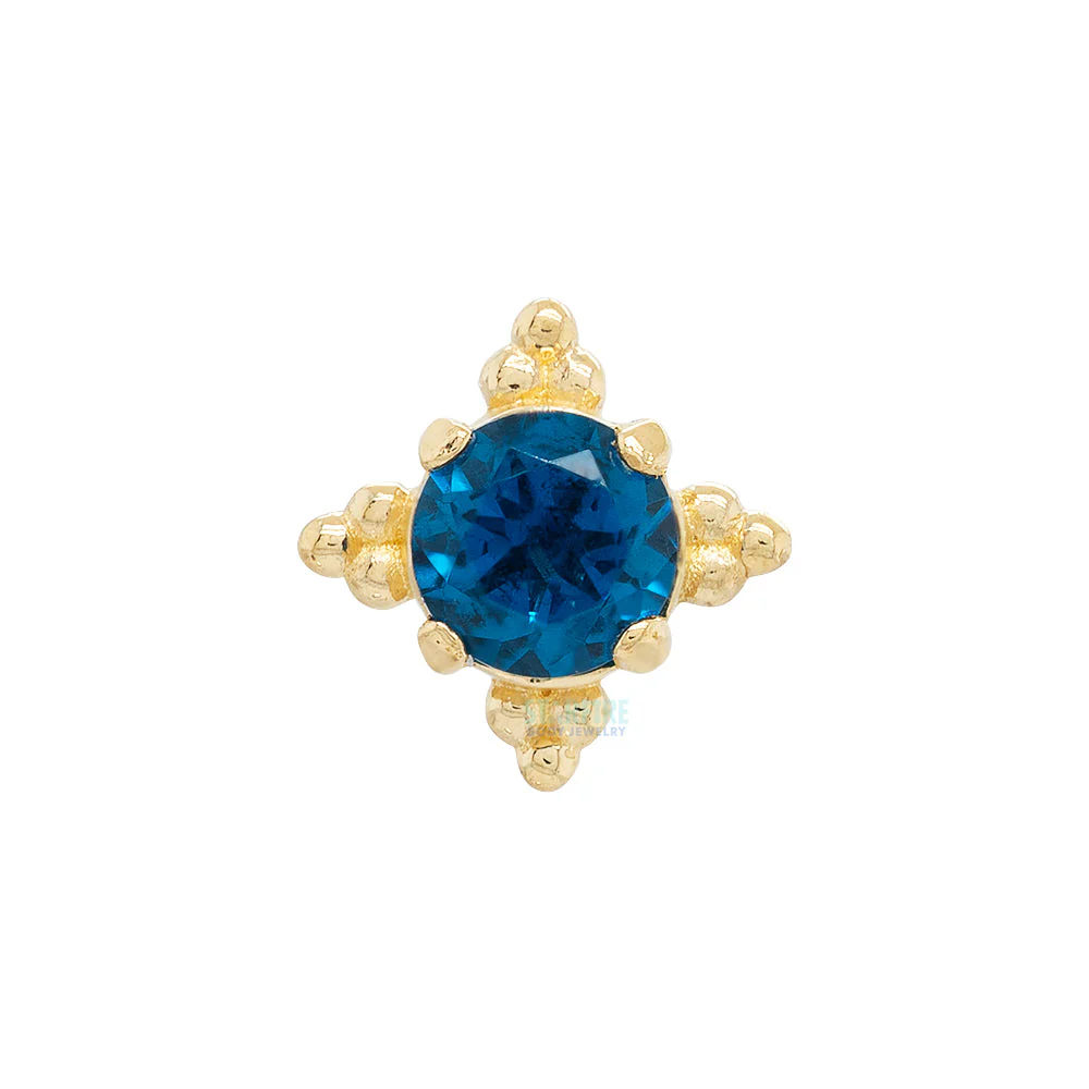 threadless: "Zia" End in Gold with Brilliant-Cut Gem - Image 7