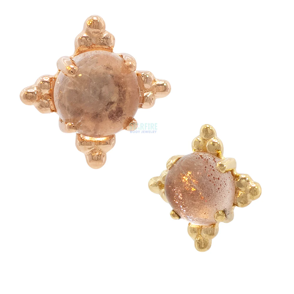 threadless: "Zia" End in Gold with Oregon Sunstone