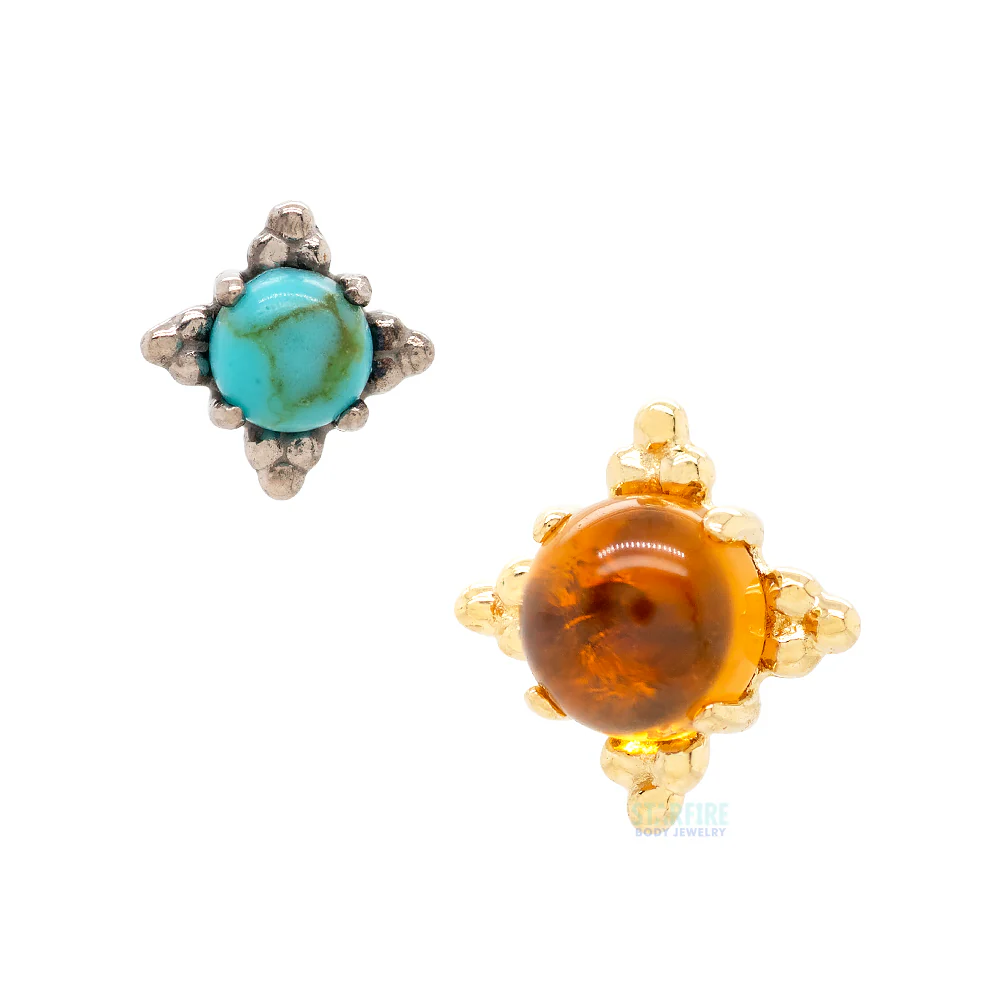 threadless: "Zia" End in Gold with Stone Cabochon