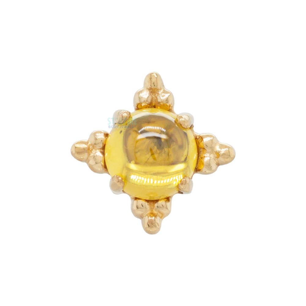 threadless: "Zia" End in Gold with Stone Cabochon - Image 3