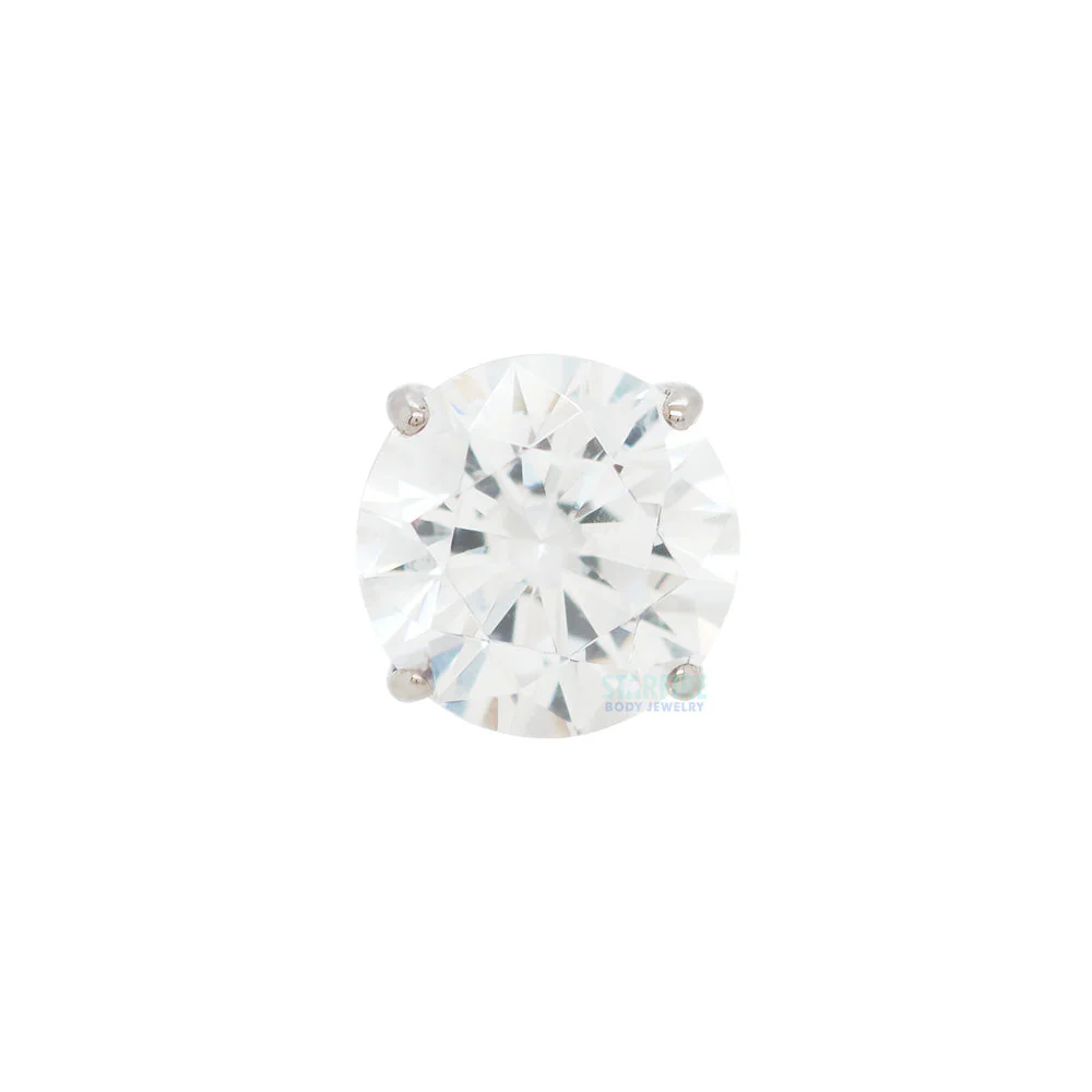 "Tiffany" Prong-Set Brilliant-Cut Gem - on flatback - Image 3