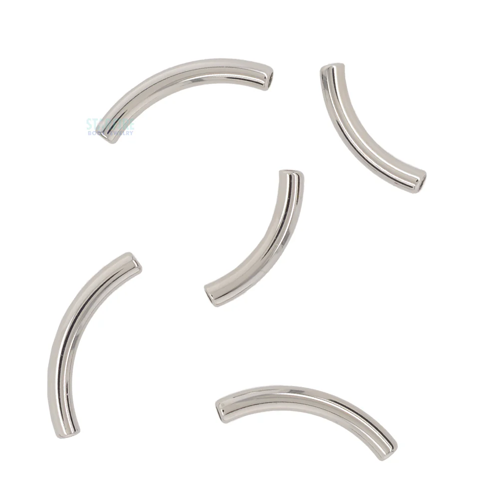 Titanium Threaded Curved Barbell Shaft - 10 ga.