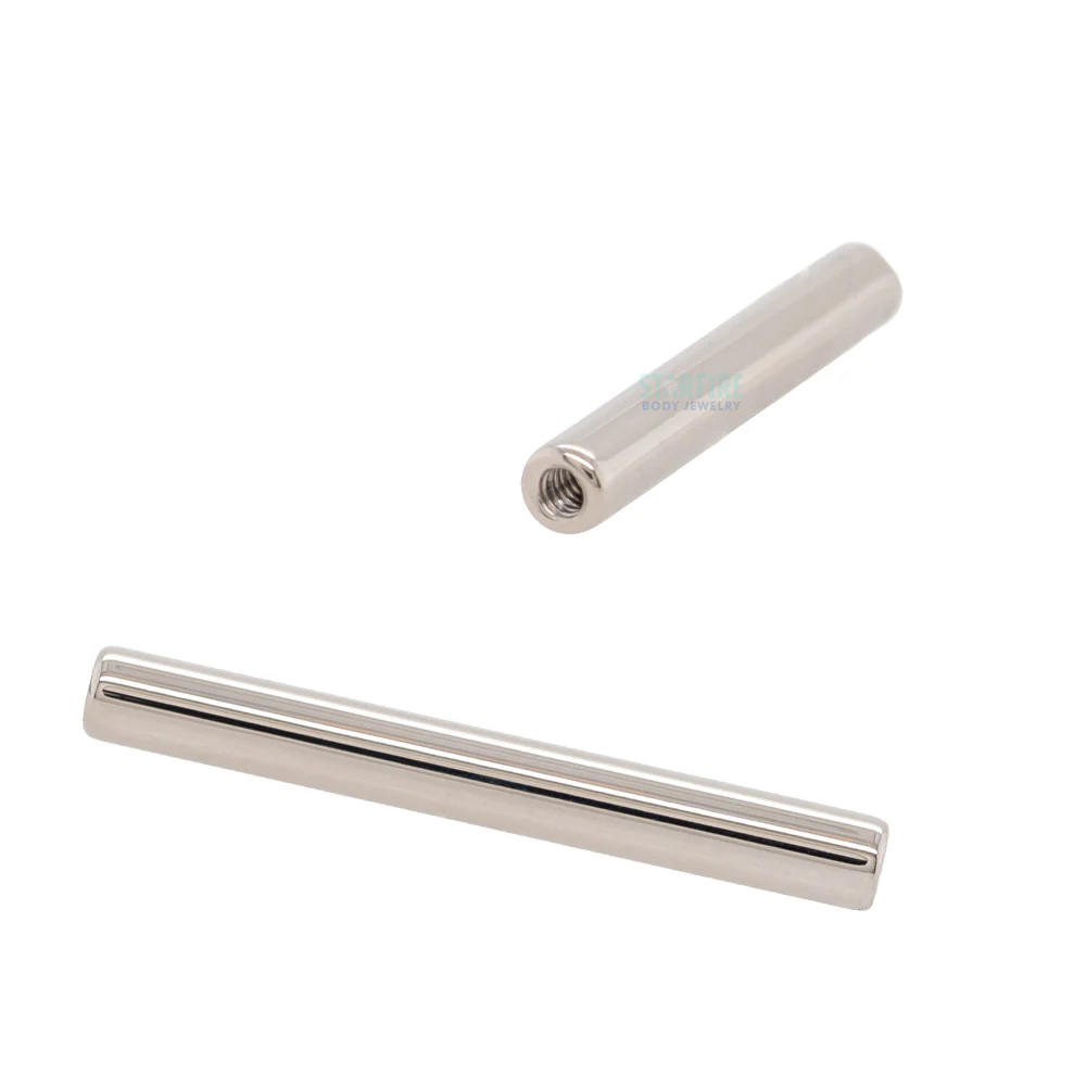 Titanium Threaded Straight Barbell Shaft - 00 ga.