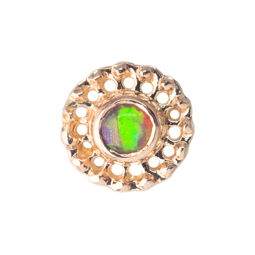 "Virtue" Threaded End in Rose Gold with Opal