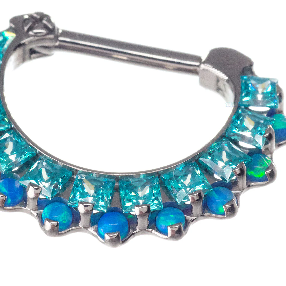 "Aphrodite" Clicker #35 with Faceted Gems & Opals - 5/16" post (longer) - Image 3