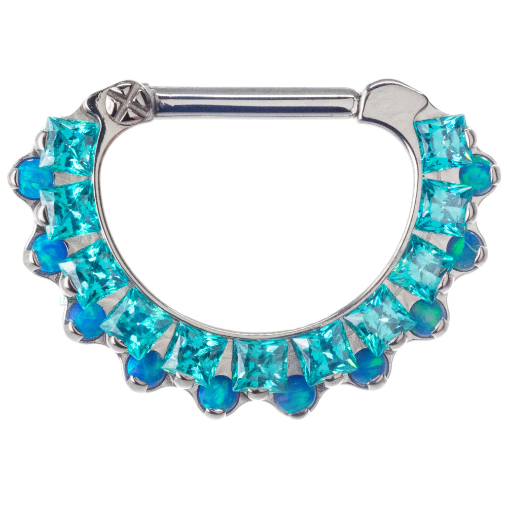 "Aphrodite" Clicker #35 with Faceted Gems & Opals - 5/16" post (longer) - Image 6
