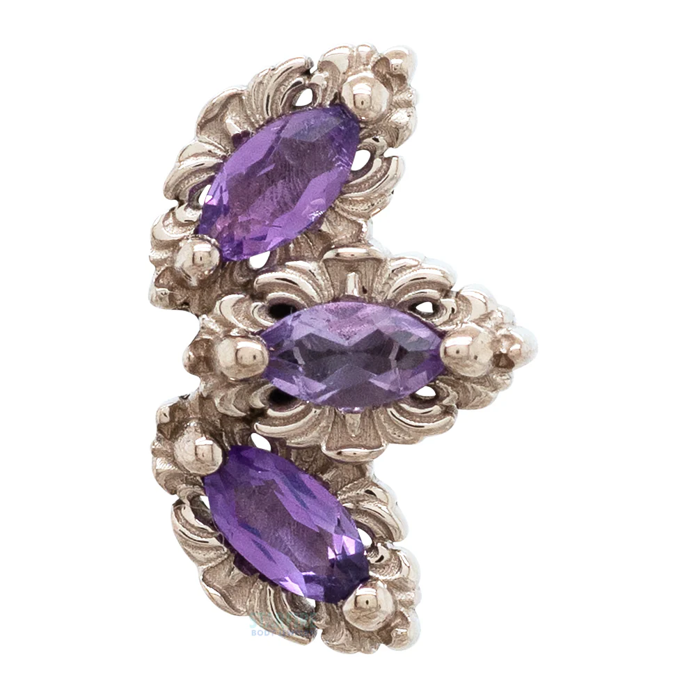 "Baroque" Threaded End in Gold with Amethyst - Image 3
