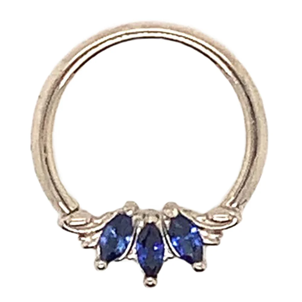 "Grandeur" Seam Ring in Gold with Blue Sapphire - Image 2