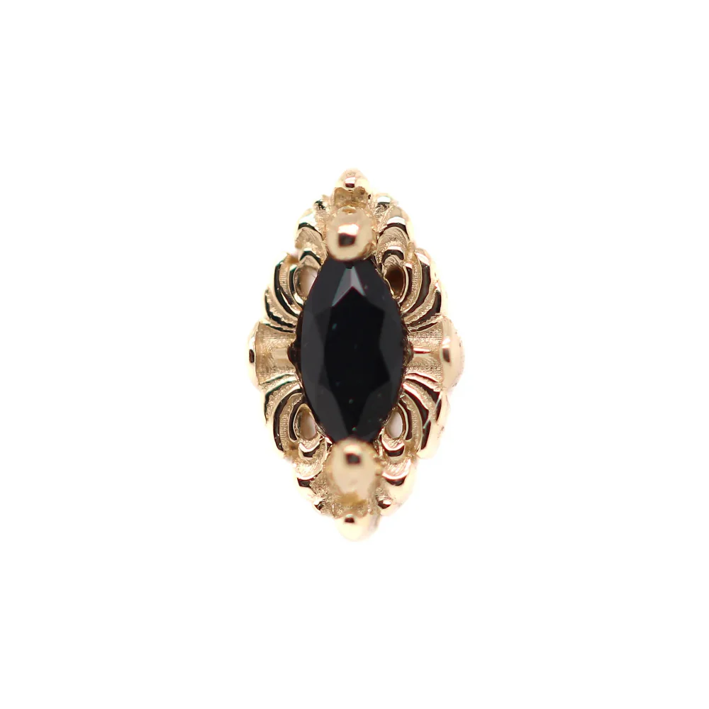 "Honor" Threaded End in Gold with Black Spinel - Image 2