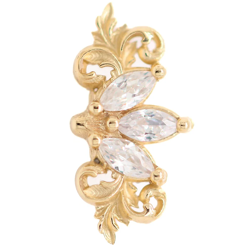 "Redemption" Threaded End in Gold with White Diamonds - Image 2