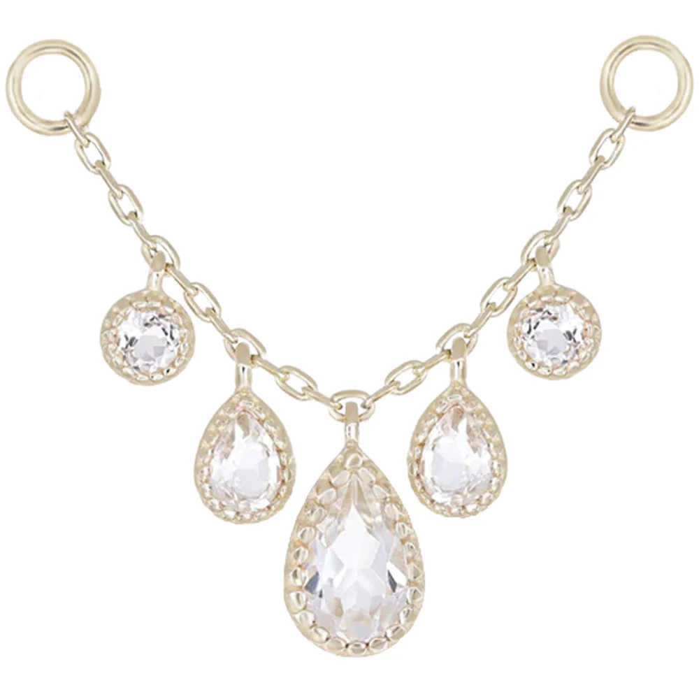 "Colette" Chain Attachment in Gold with White Topaz - Image 3