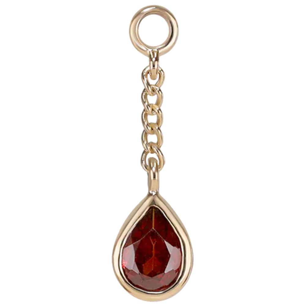 "Juno" Chain Charm in Gold with Gemstone - Image 2