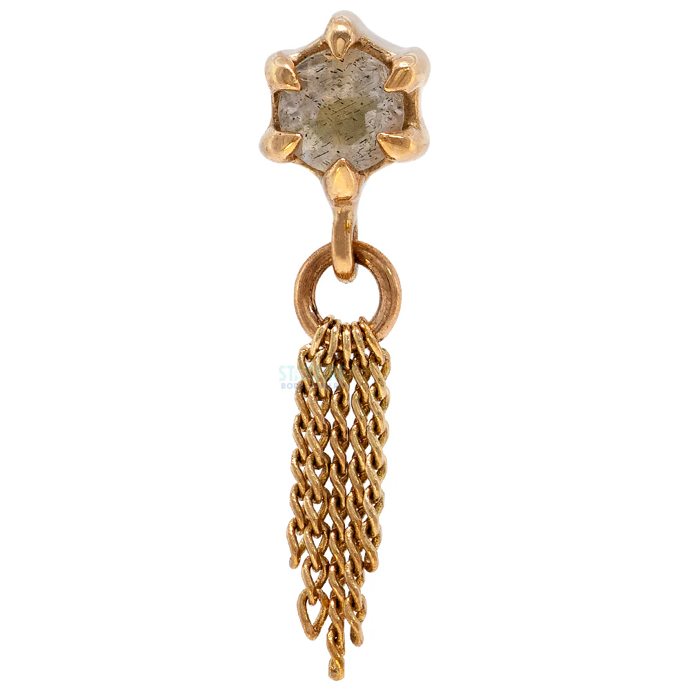 threadless: "Starlet II" End in Gold With Natural Stone - Image 5
