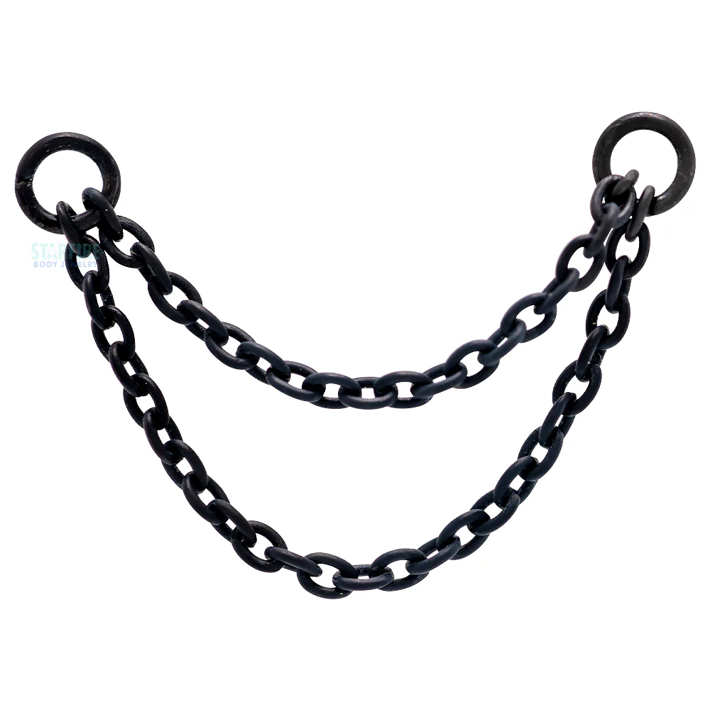 Matte Double Chain Attachment in Black Niobium
