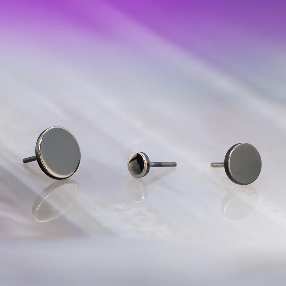 threadless: High Polish Disk End in Black Niobium - Image 2
