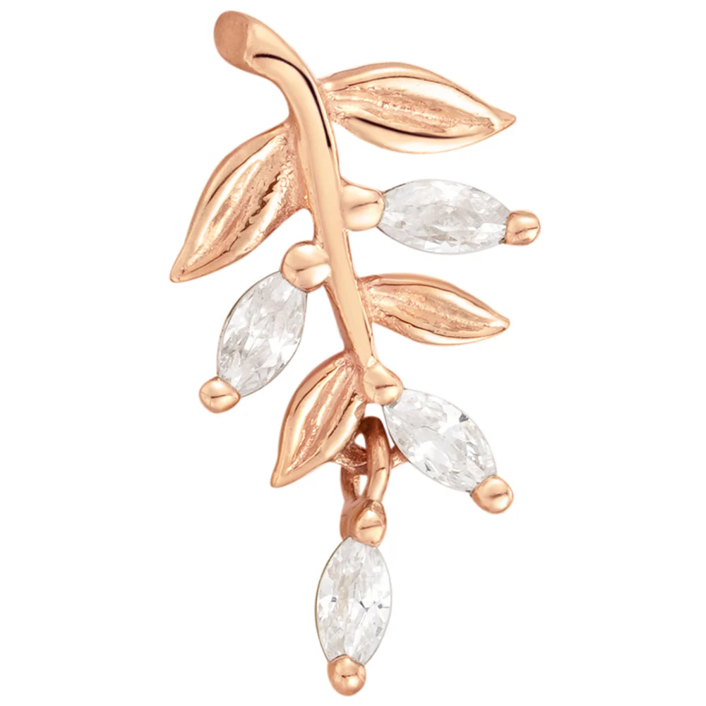 threadless: "Growth" End in Gold with CZ's - Image 4