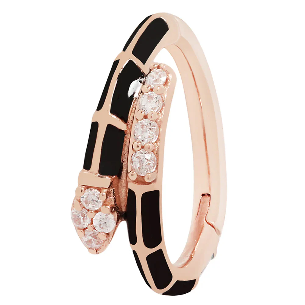 "Anti Hero" Hinge Ring / Clicker in Gold with CZ's - Image 4