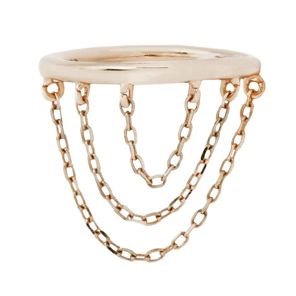 "Chainspotting" with Chains Hinge Ring / Clicker in Gold - Image 6