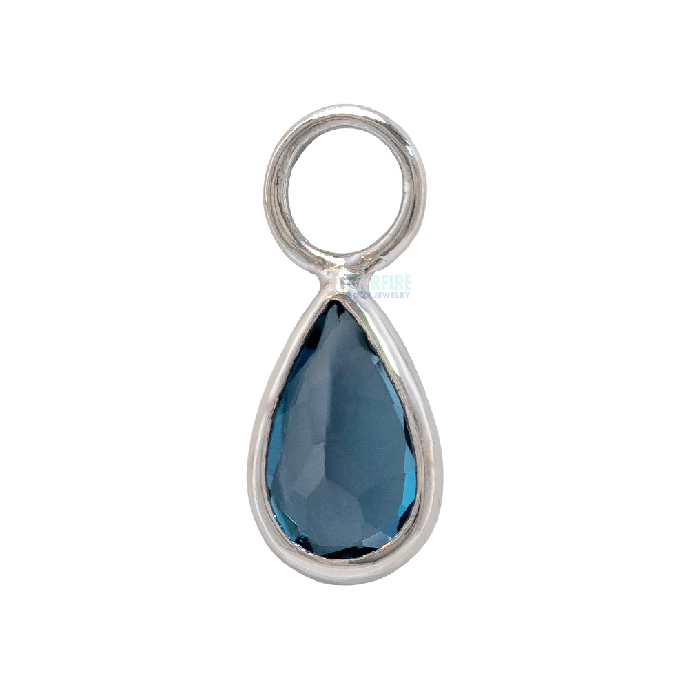 "Concorde" Charm in Gold with London Blue Topaz - Image 2
