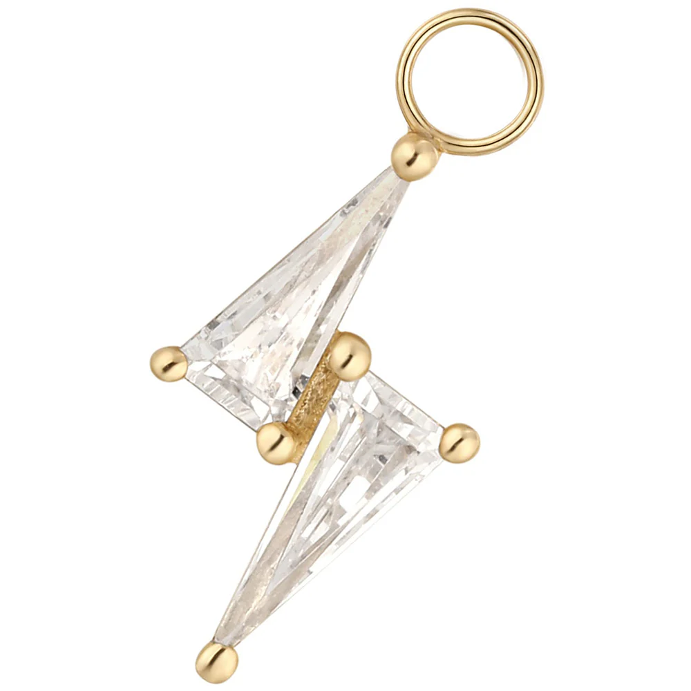 "Electrify" Charm in Gold with CZ's - Image 2