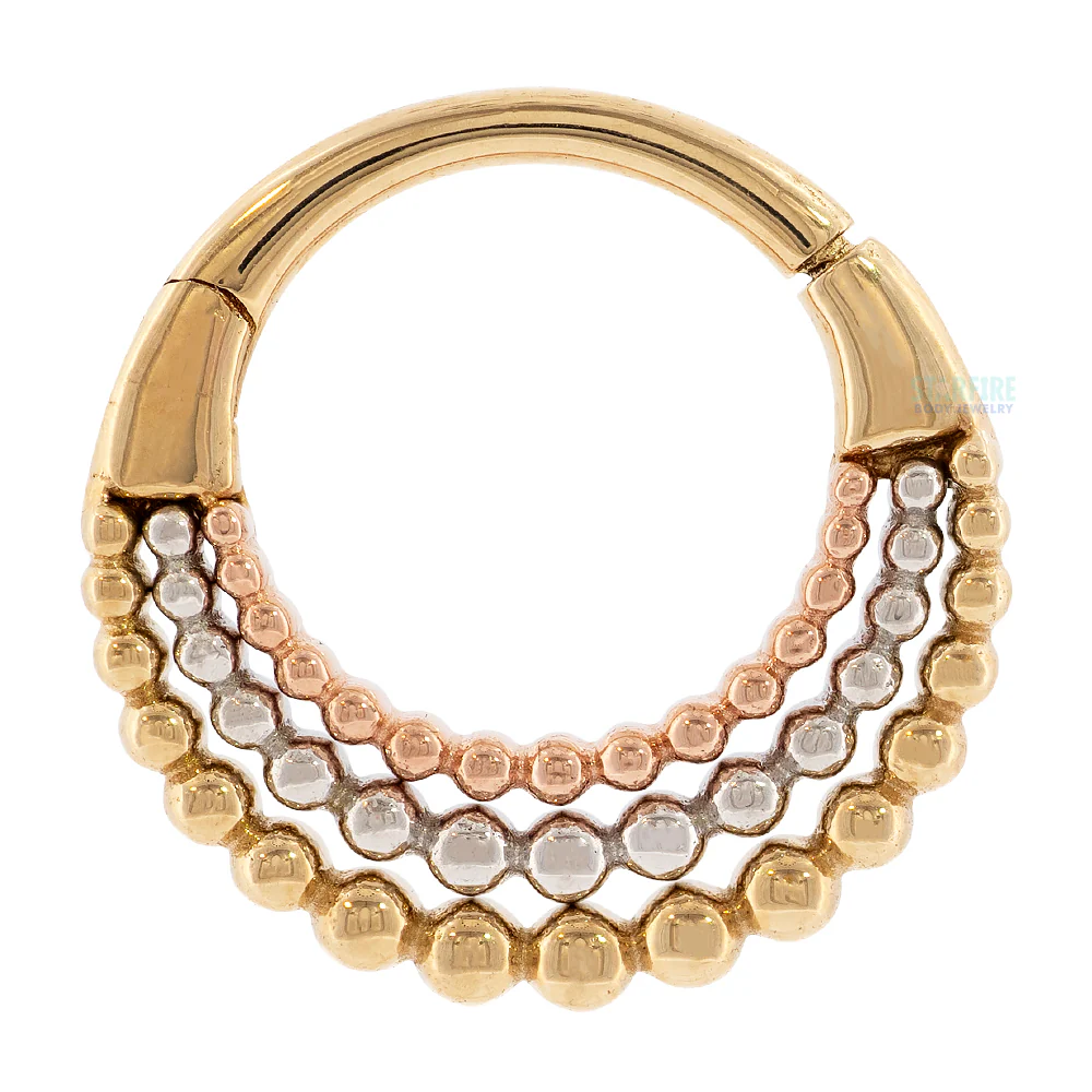 "Fame Trio" Hinge Ring / Clicker in Gold