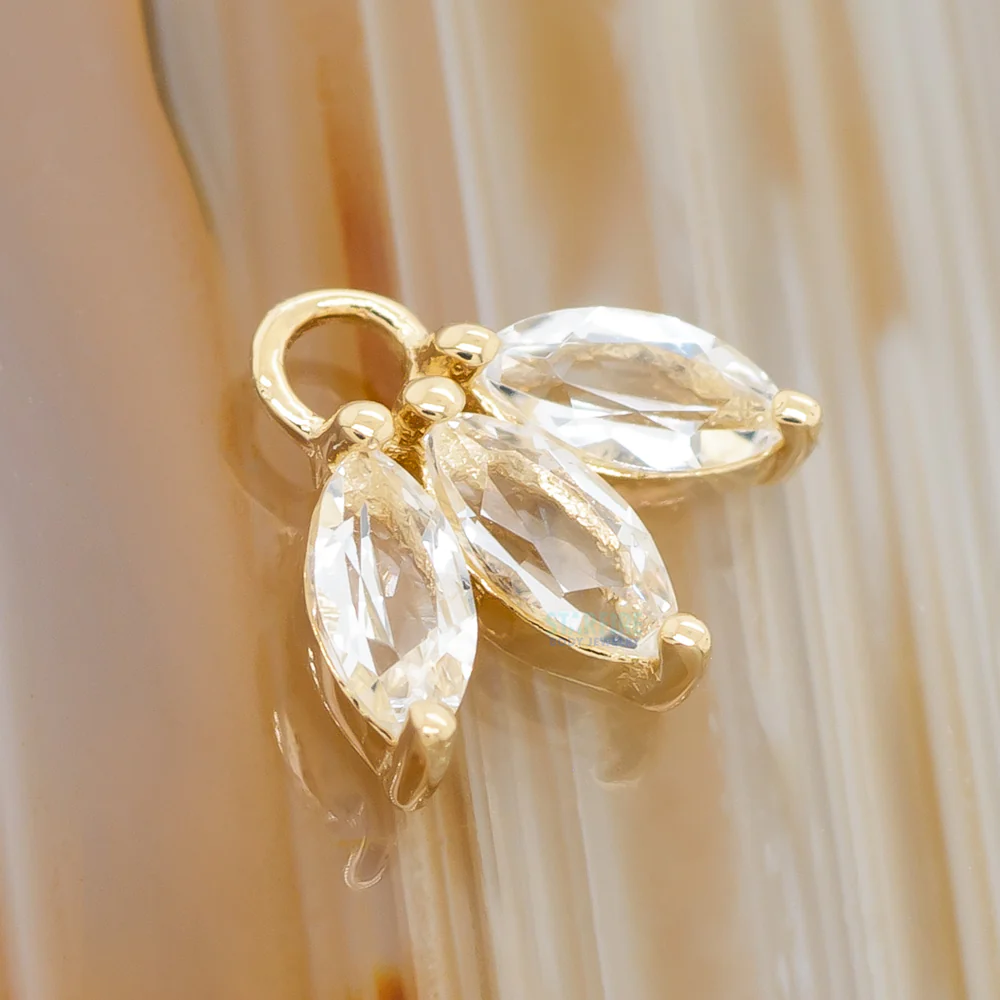 "Moet" Charm in Gold with White Topaz - Image 2