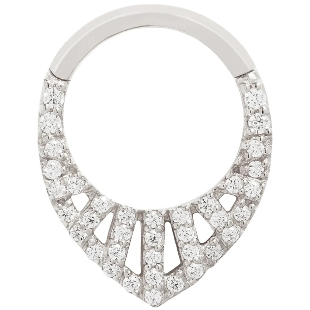 "Origin Story" Hinge Ring / Clicker in Gold with CZ's - Image 3