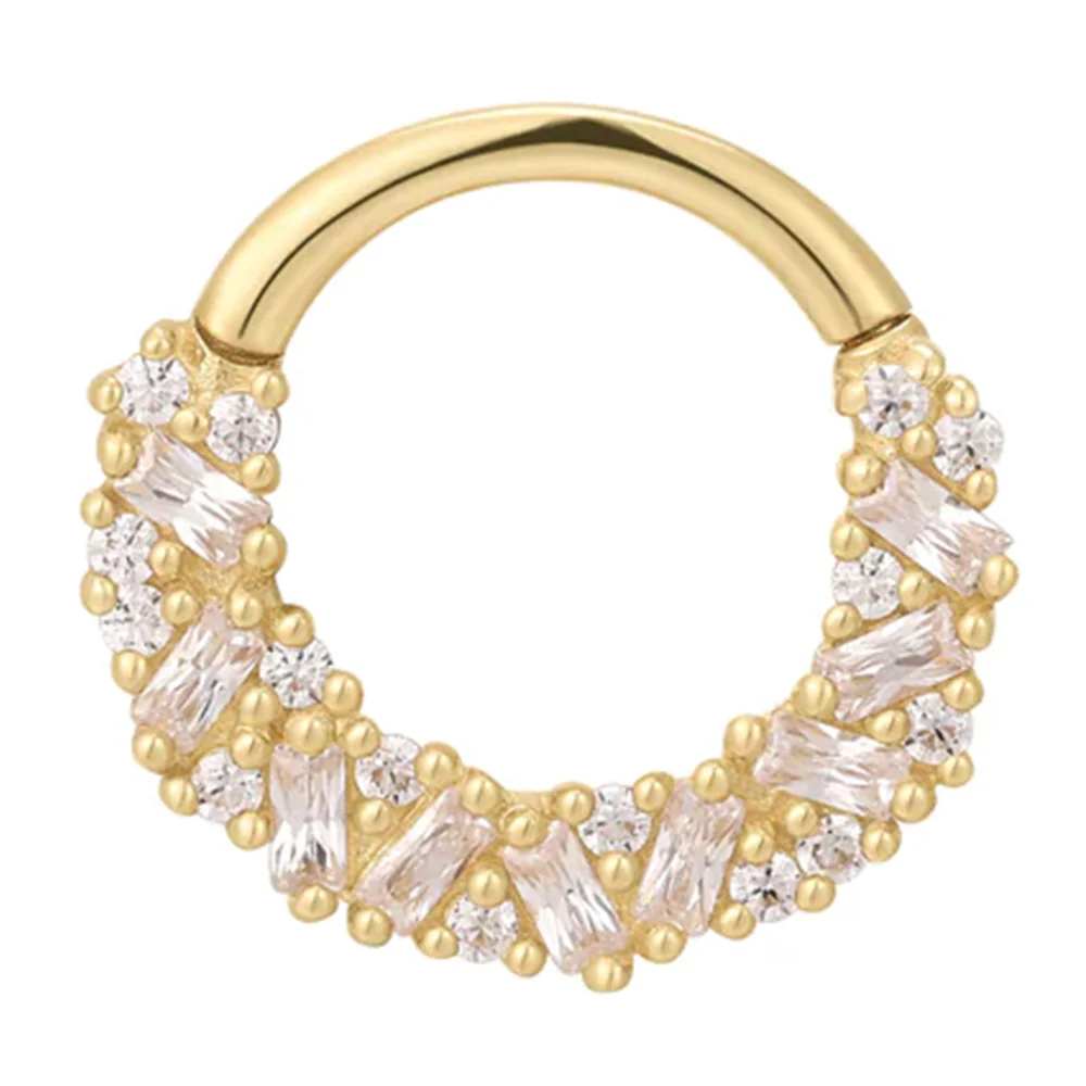 "Petty Cash" Hinge Ring / Clicker in Gold with CZ's - Image 4