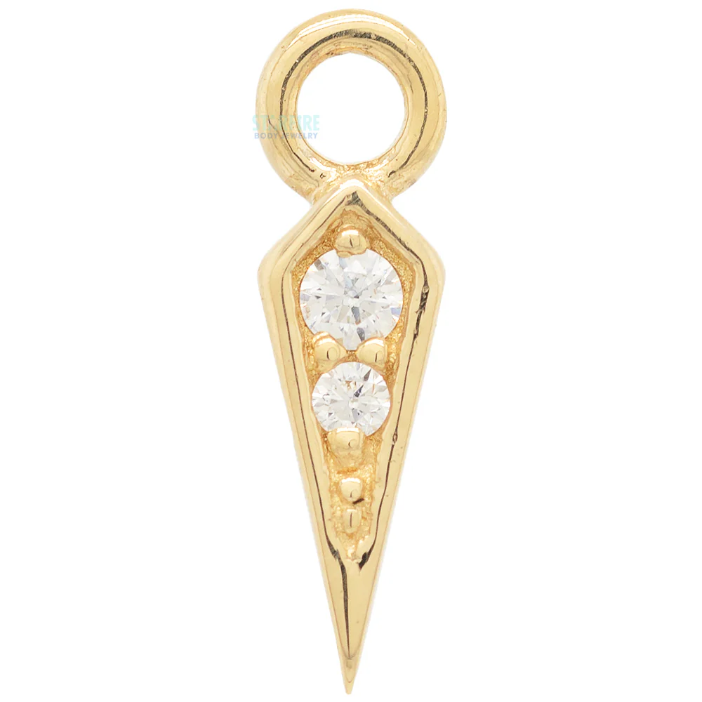 Spike Charm in Gold with CZ's - Image 3