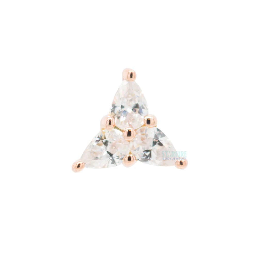 threadless: "3 Little Pears" End in Gold with CZ's - Image 6