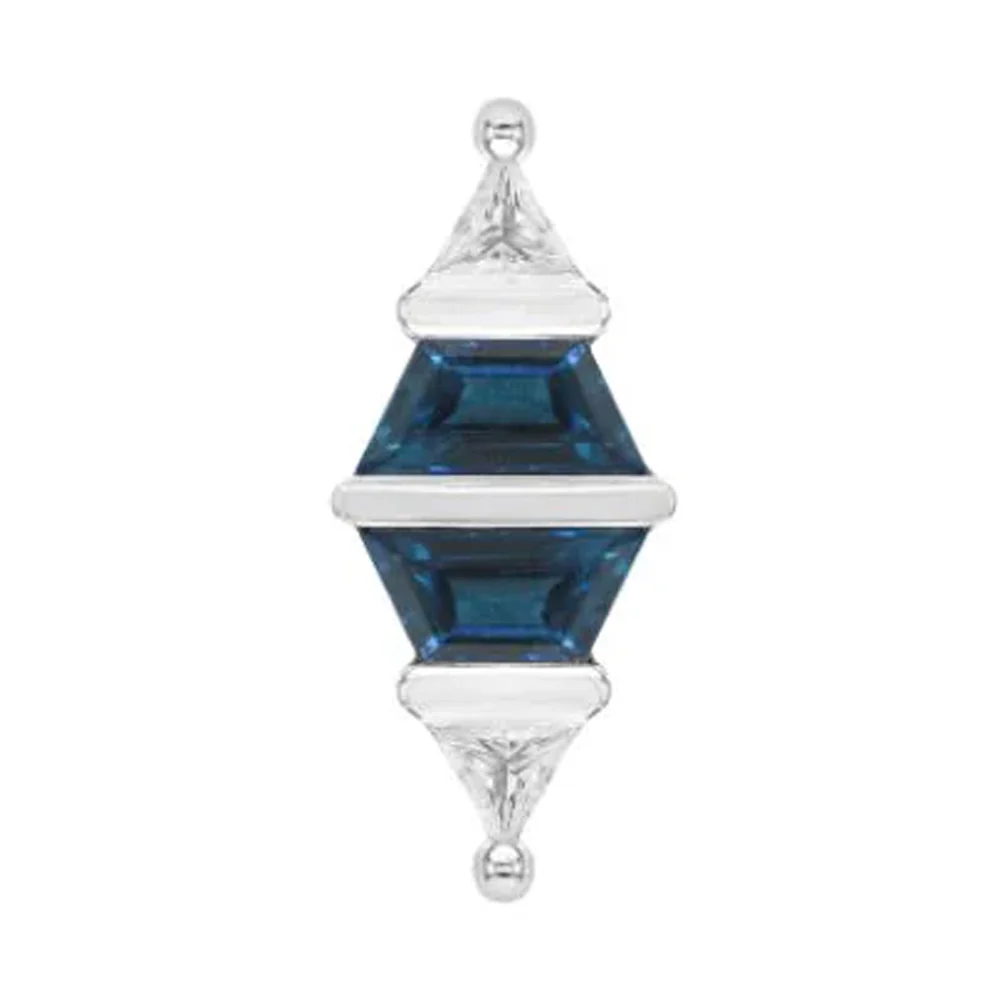 threadless: "Bang Bang" End in Gold with London Blue Topaz & CZ's - Image 3