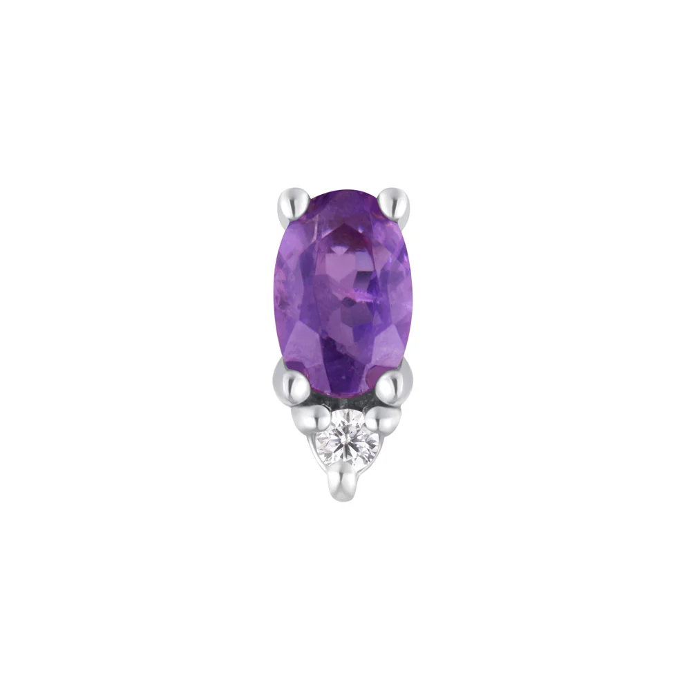 threadless: "Desden" End in Gold with Amethyst & CZ - Image 3