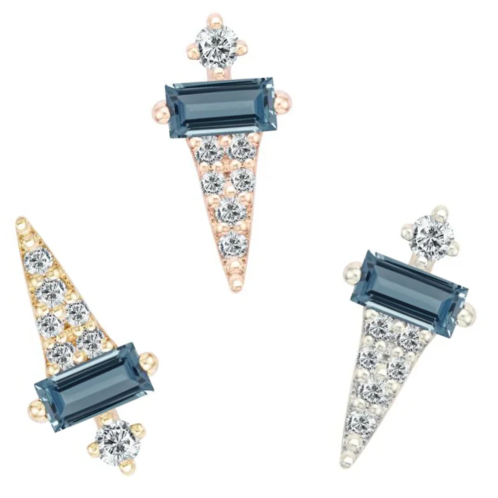 threadless: "Dystrikt" End in Gold with London Blue Topaz & CZ's