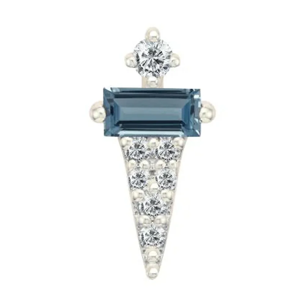 threadless: "Dystrikt" End in Gold with London Blue Topaz & CZ's - Image 3
