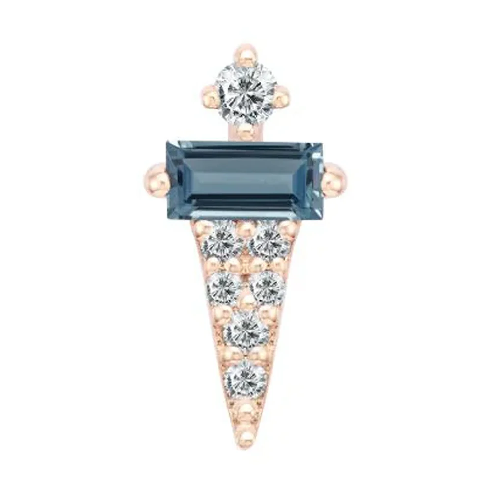 threadless: "Dystrikt" End in Gold with London Blue Topaz & CZ's - Image 4