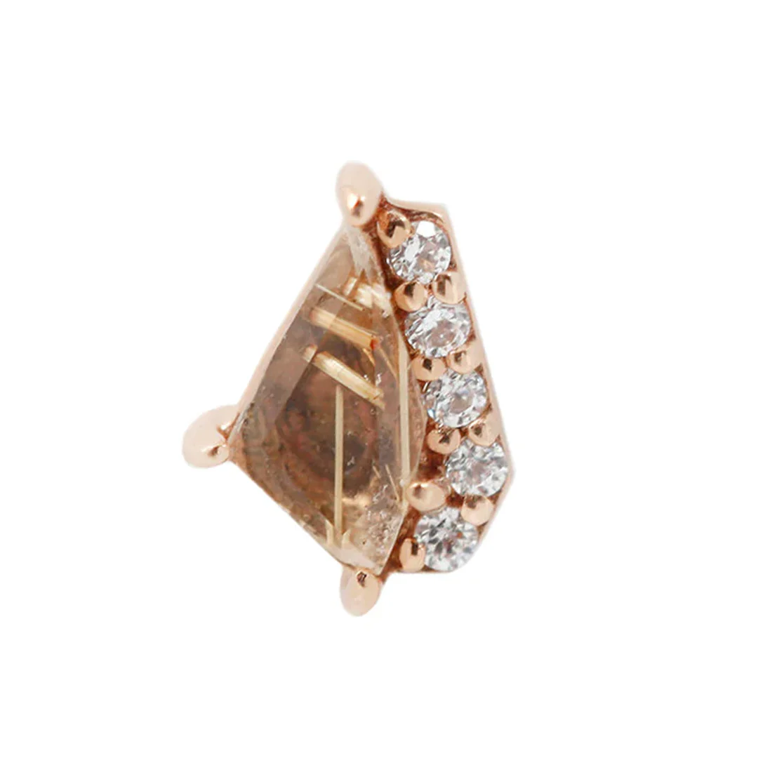 threadless: "Elevate" End in Gold with Rutilated Quartz & CZ's - Image 4