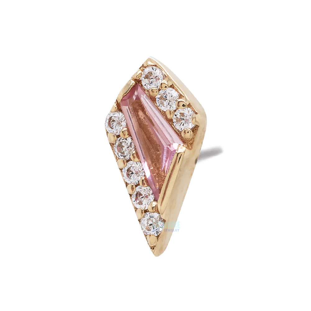 threadless: "Eminence" End in Gold with Pink Tourmaline & CZ's